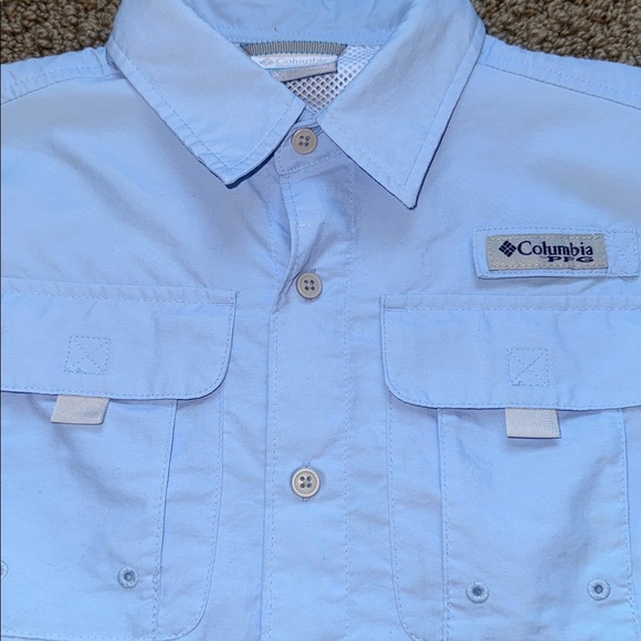 Columbia Boys PFG Bahama Long Sleeve Shirt sky blue size medium (10/12) NWOT - Picture 2 of 5